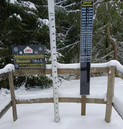 Schneehöhenmessung bei Neuhermsdorf