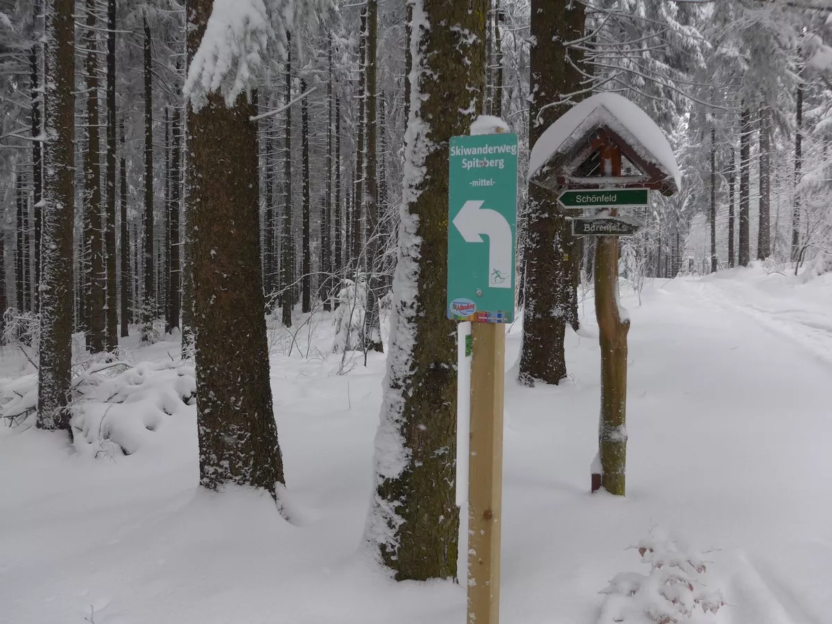 Ausschilderung Skiwanderweg Spitzberg bei Bärenfels