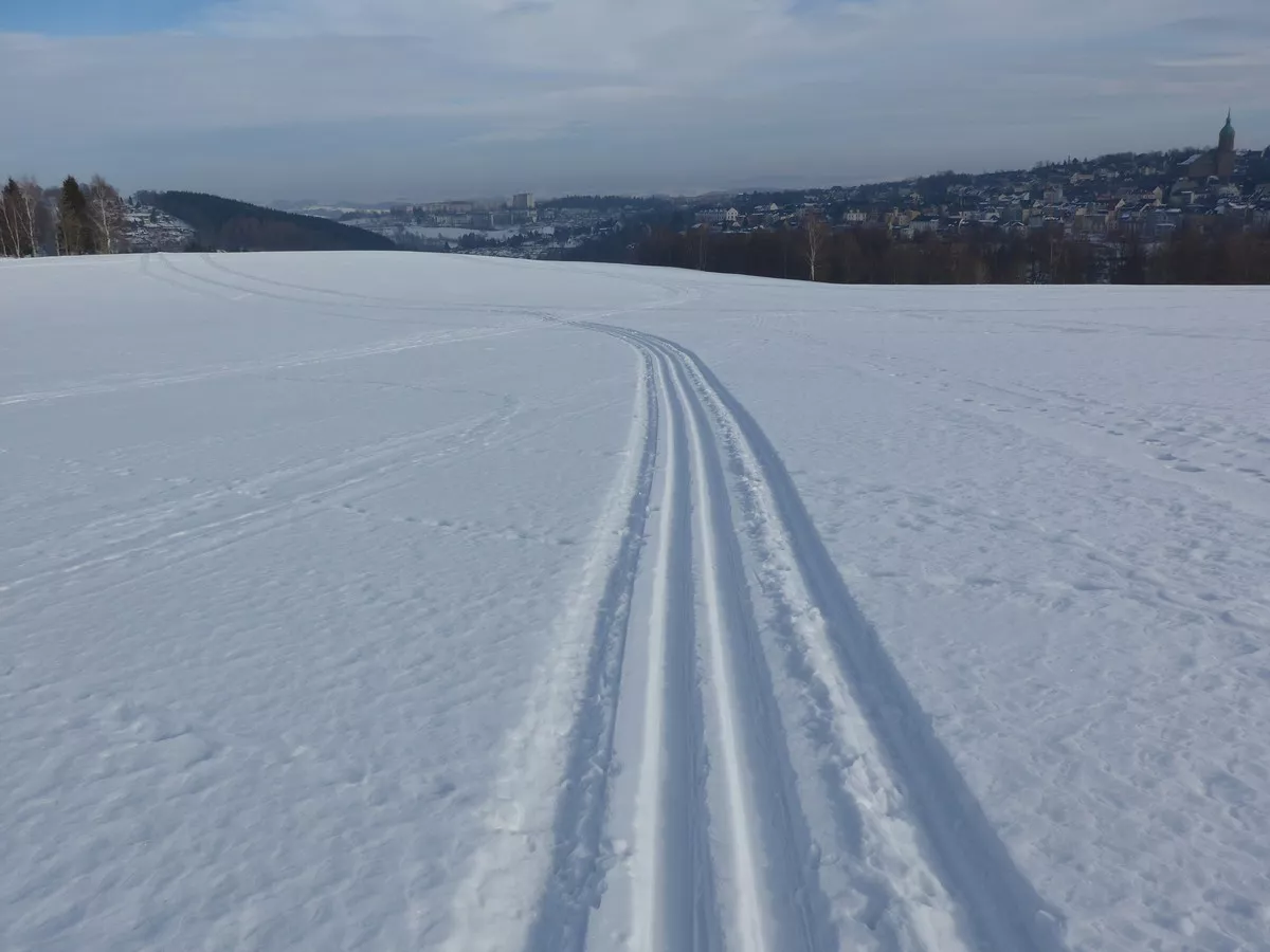 Einfach gespurte Skiwanderwege bei Annaberg-Buchholz