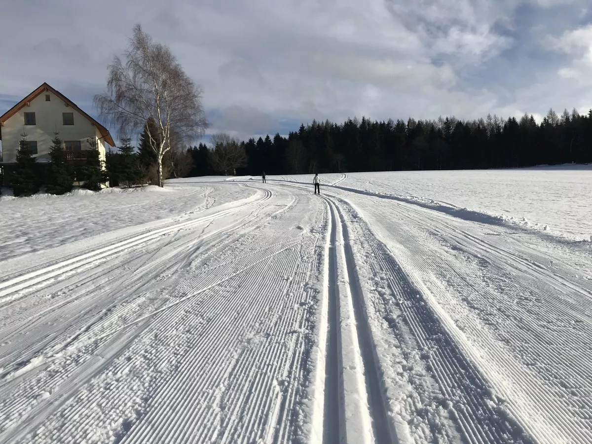 Loipe bei Pobershau nahe Steinbruch