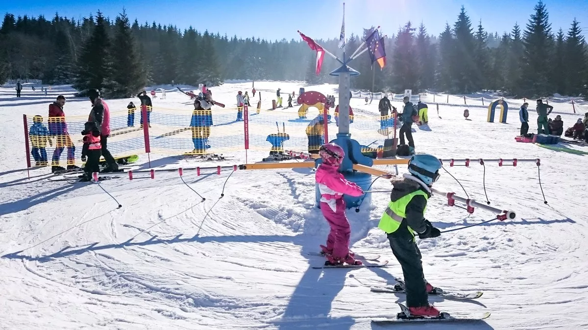 Skikarussell im Skigebiet
