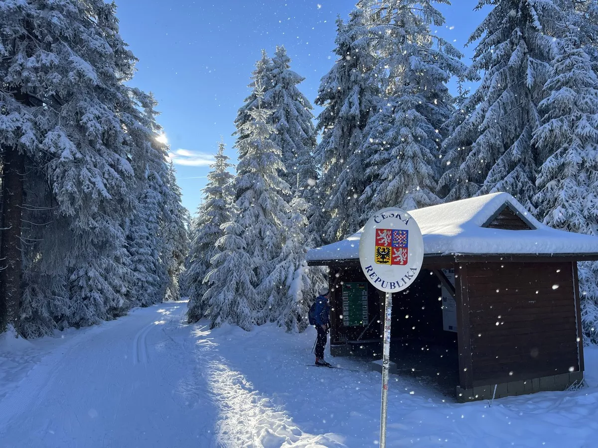 Skiwanderweg Tellerhäuser am Grenzübergang Deutsches Gehau - Hubertky