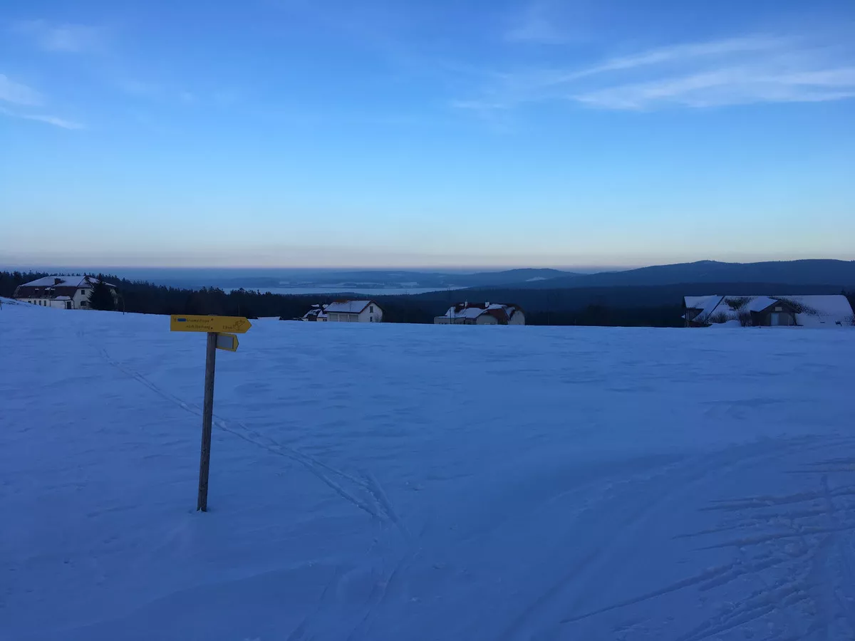 Abendstimmung bei Grünwald - Blick zum Moldaustausee (Lipno)