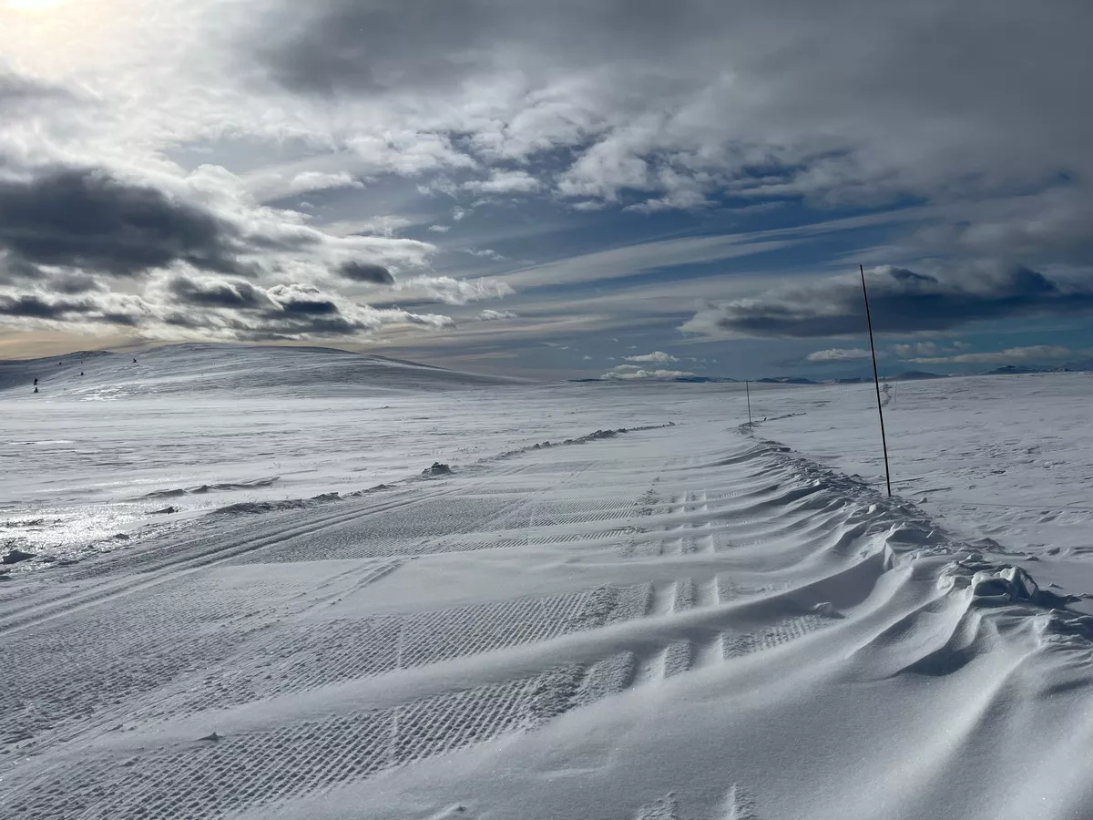 Verwehte Loipe im Fjellgebiet bei Skeikampen