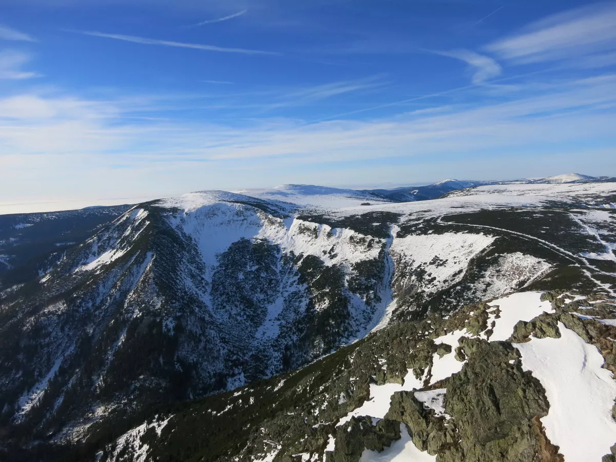Panoramablick auf der Schneekoppe