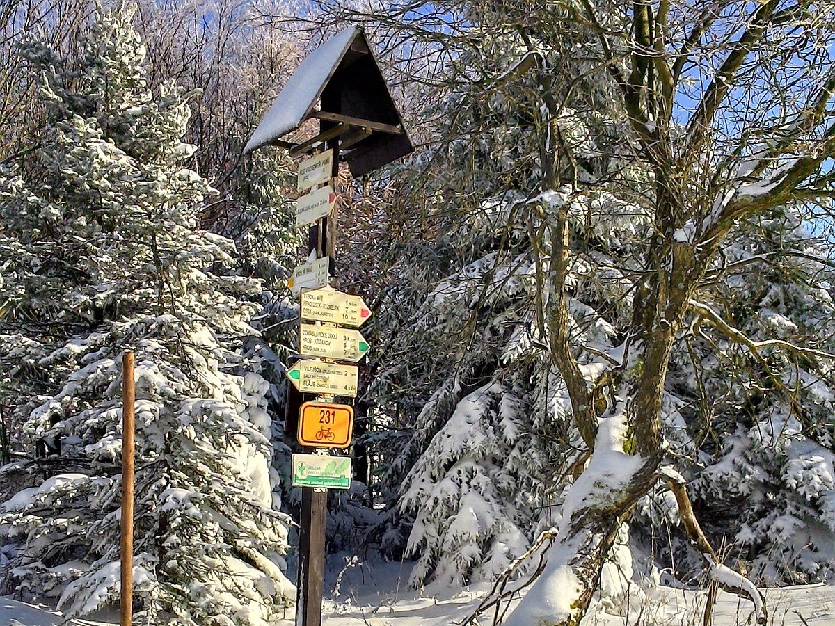 Skimagistrale - Ausschilderung im Loipengebiet Dlouha Louka