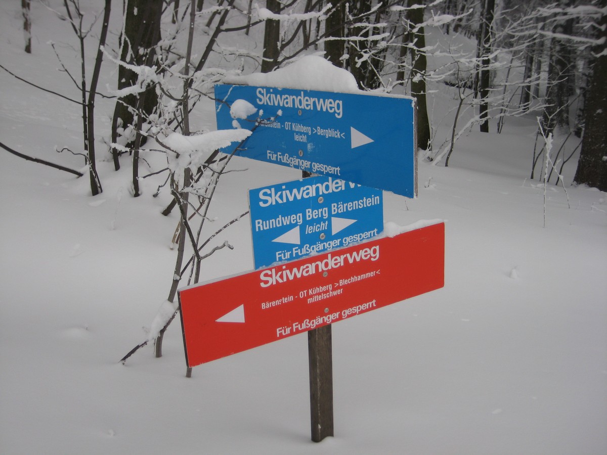 Ausschilderung Skiwanderweg nach Kühberg