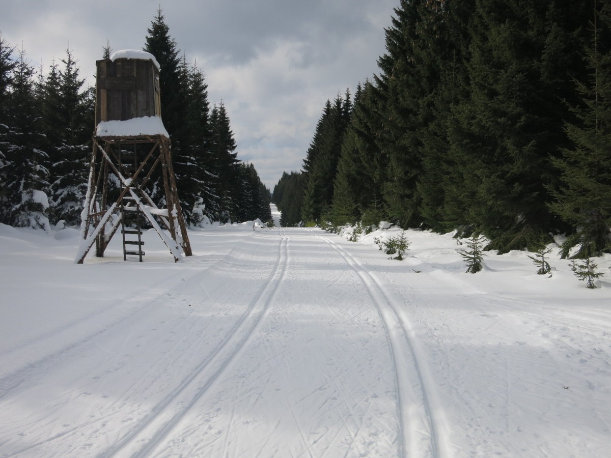 Skimagistrale im Bereich Bublava auf dem Gebirgskamm