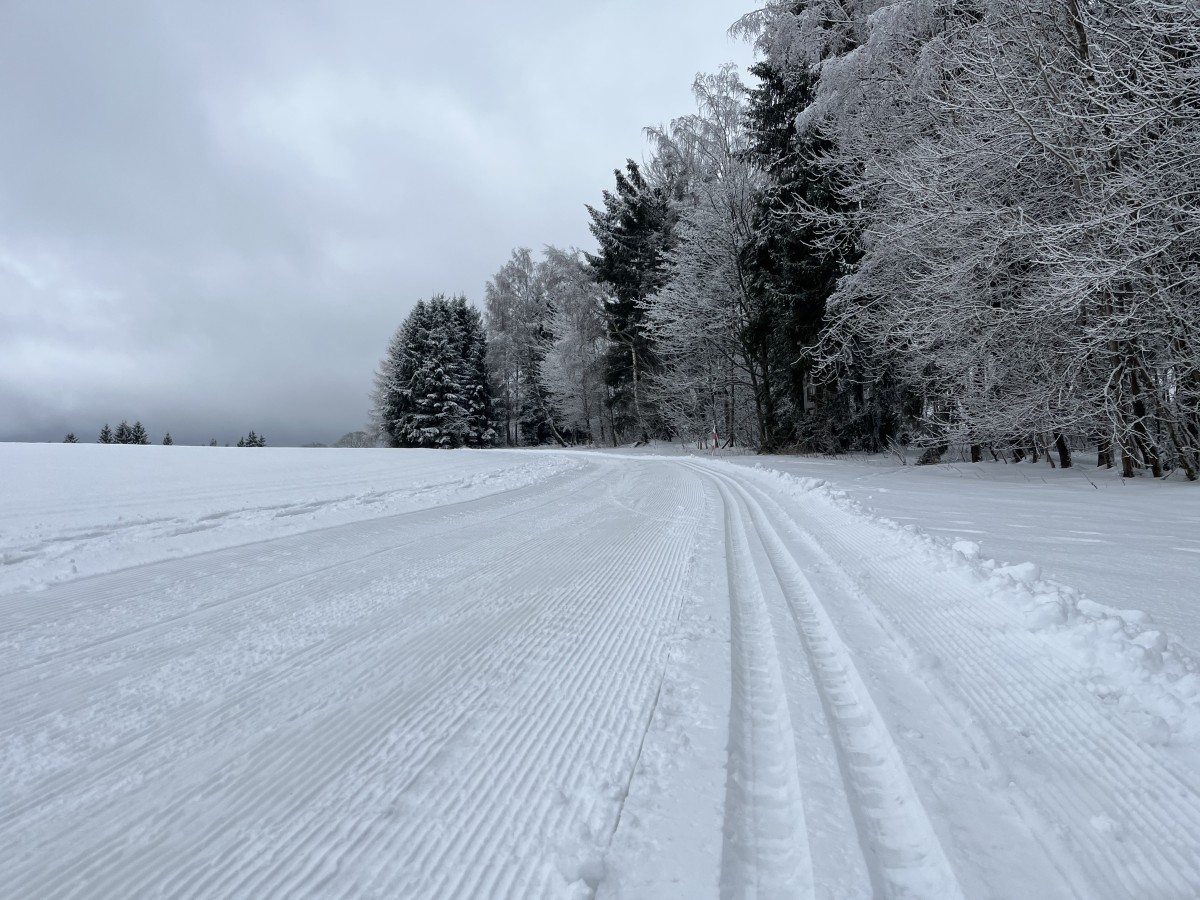 Frisch gespurte Sonnenloipe bei Klingenthal