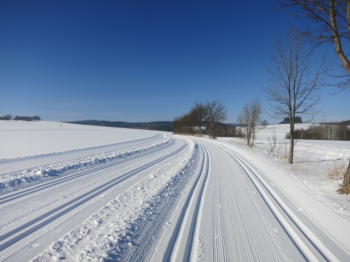 Loipe parallel zur Plattenstrasse Richtung Hermannsdorf