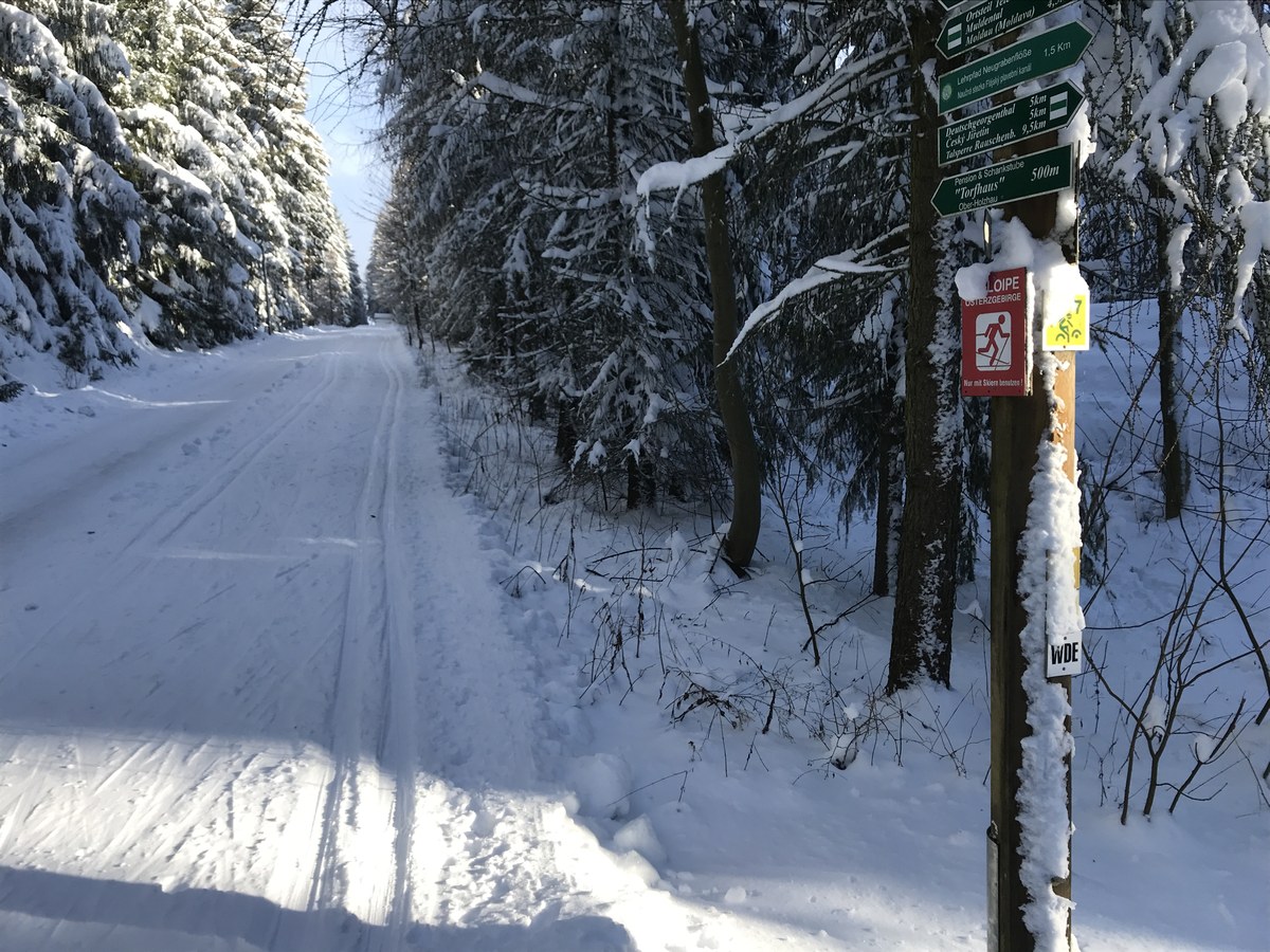 Ausschilderung im Loipengebiet Holzhau