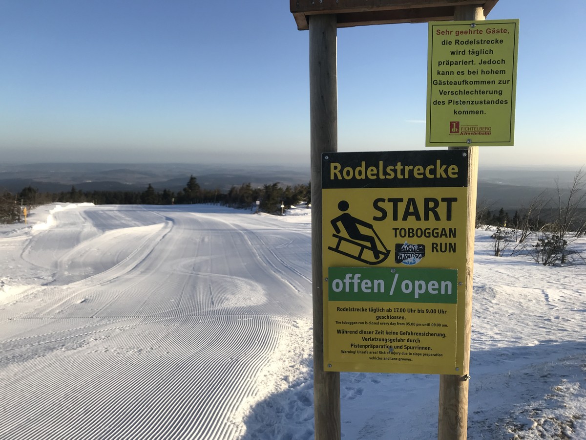 Längste Rodelbahn im Erzgebirge am Fichtelberg