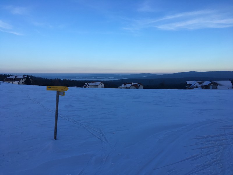 Abendstimmung bei Grünwald - Blick zum Moldaustausee (Lipno)