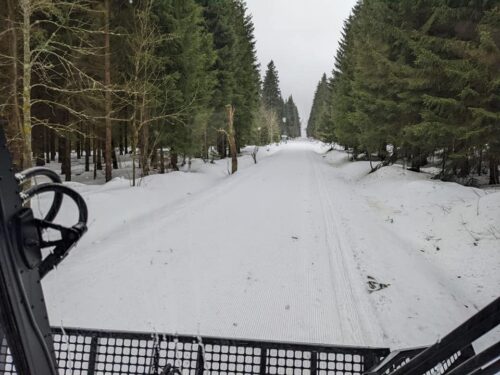 Kammloipe im Bereich Carlsfeld am Freitag