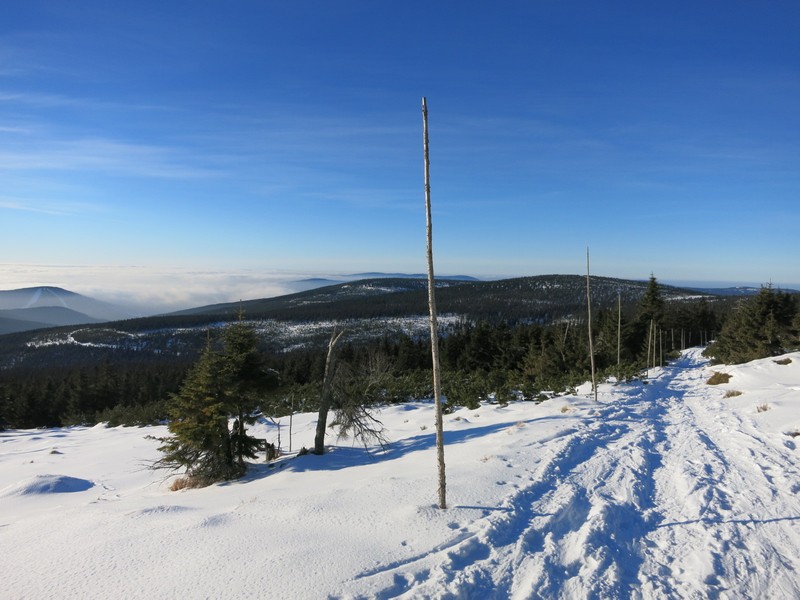 Auf dem Gebirgskamm - keine gespurte Loipe mehr