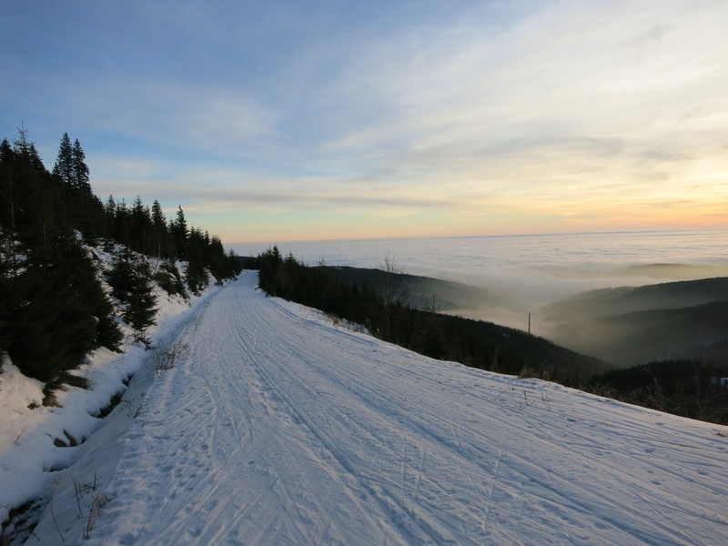 Auf der Riesengebirgsskimagistrale nahe Pec pod Snežkou